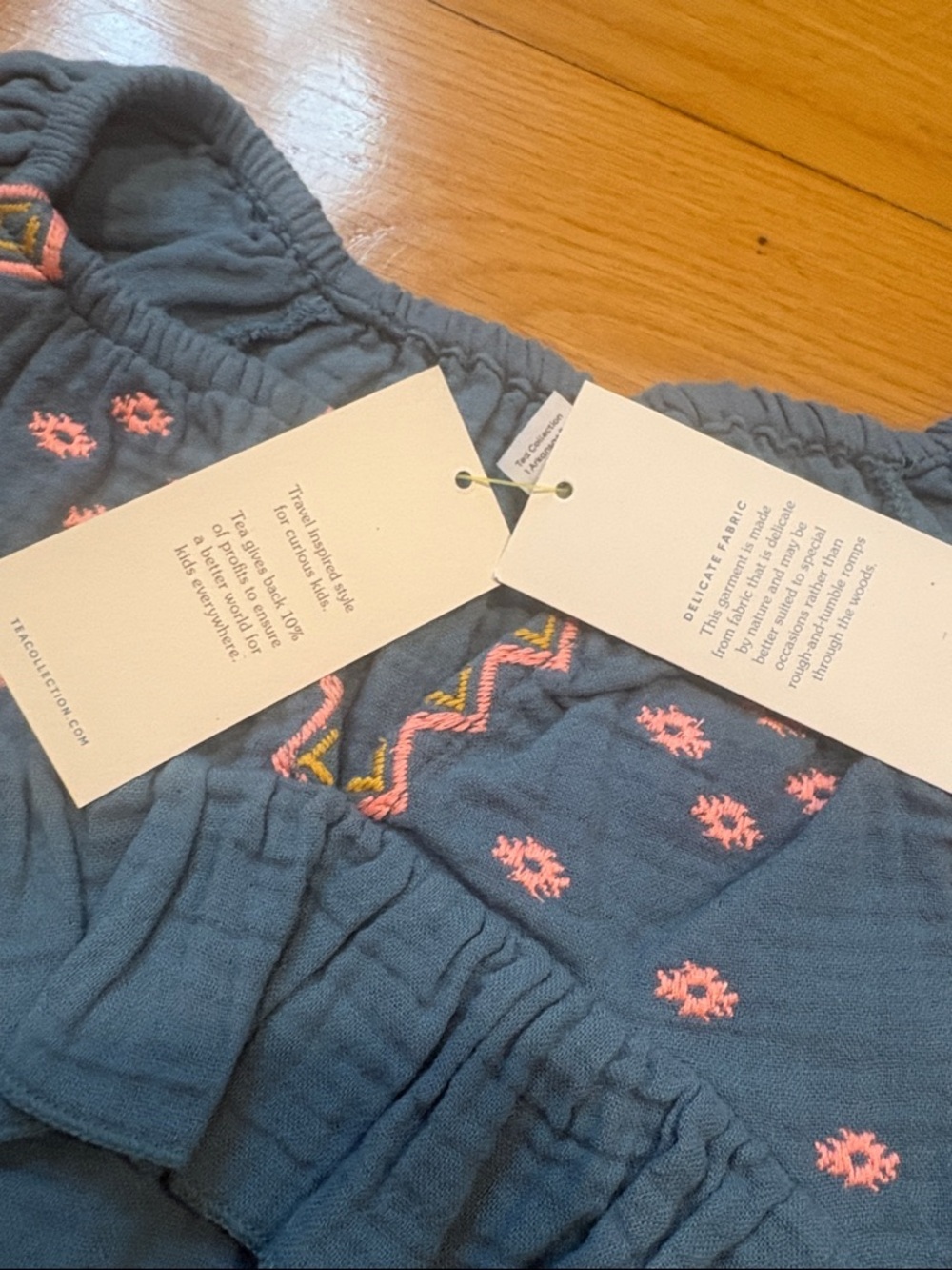 Tea Collection Blue Embroidered Ruffle Dress - Picture 4 of 4